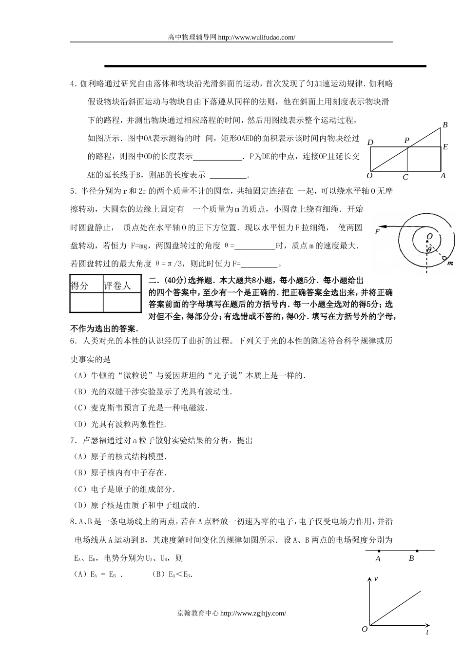 上海高考物理试题及答案_第2页