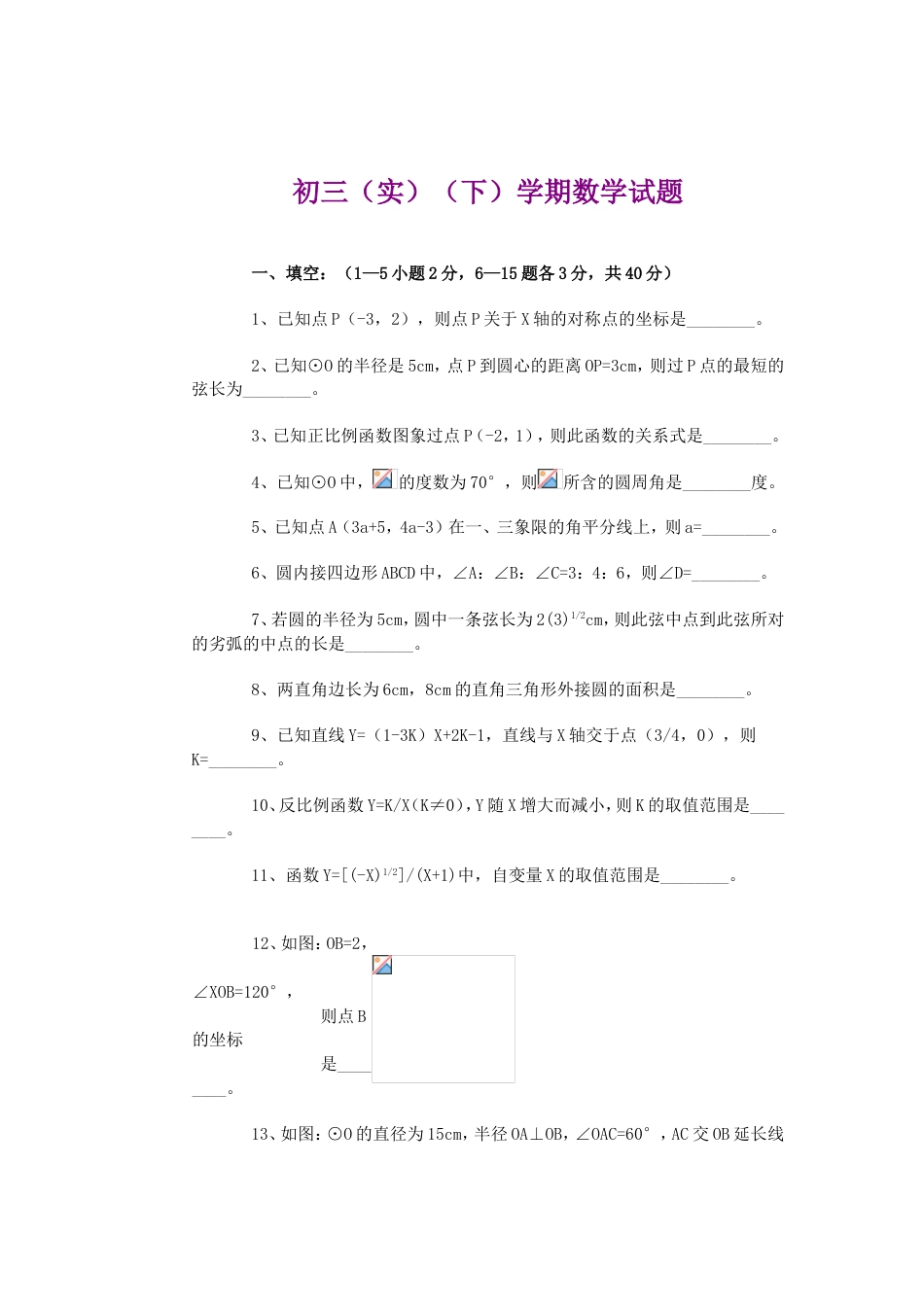 初三（实）（下）学期数学试题[共4页]_第1页