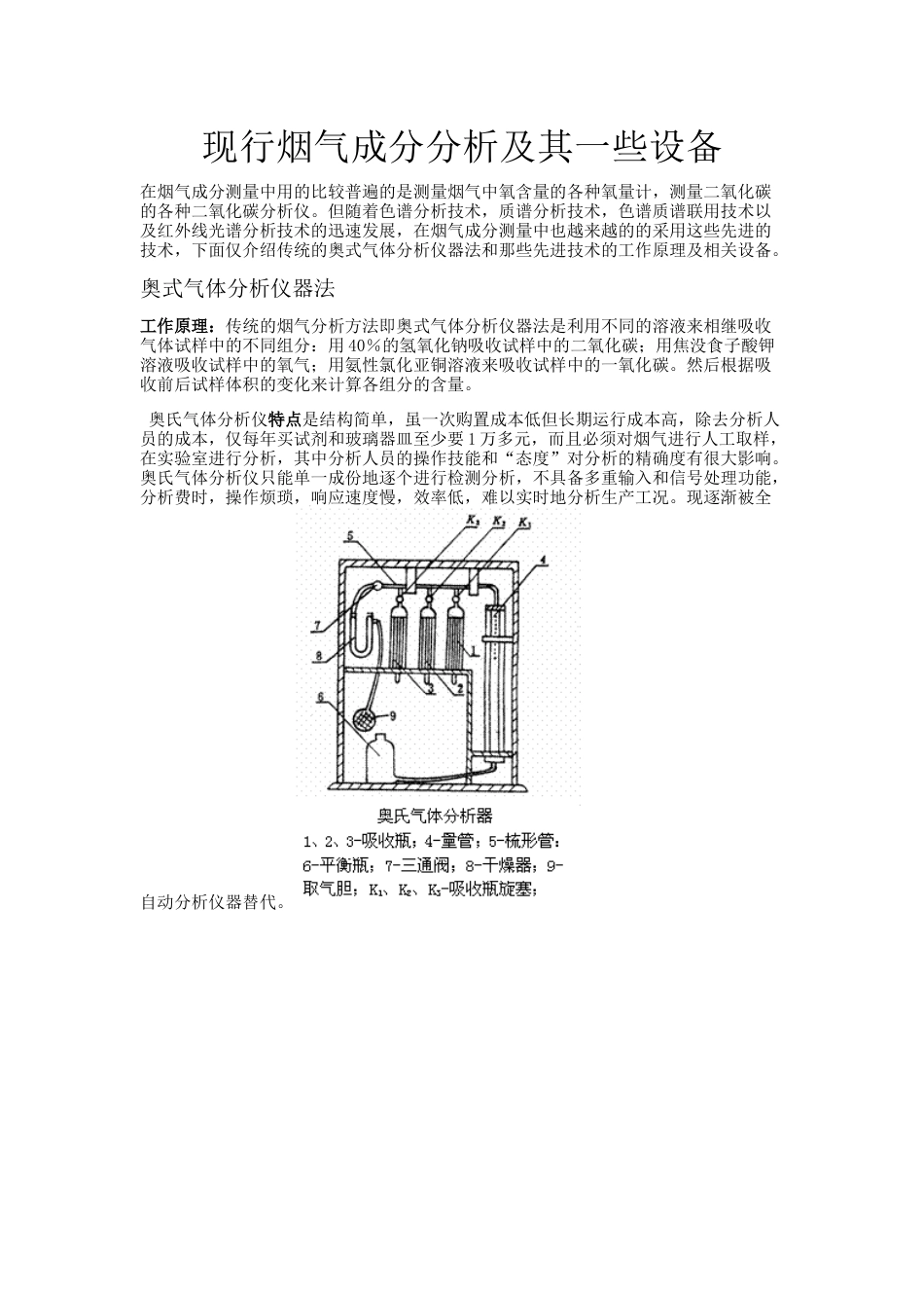 烟气成分分析方法及设备_第1页