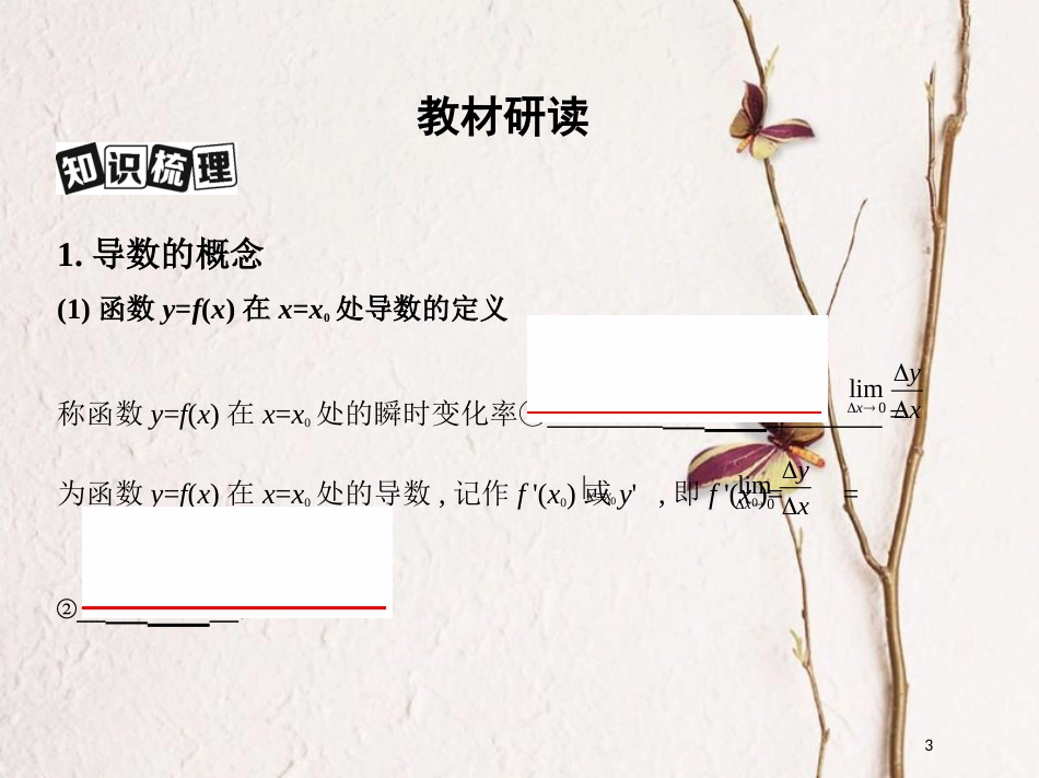 （北京专用）2019版高考数学一轮复习第三章导数及其应用第一节变化率与导数、导数的计算课件理_第3页