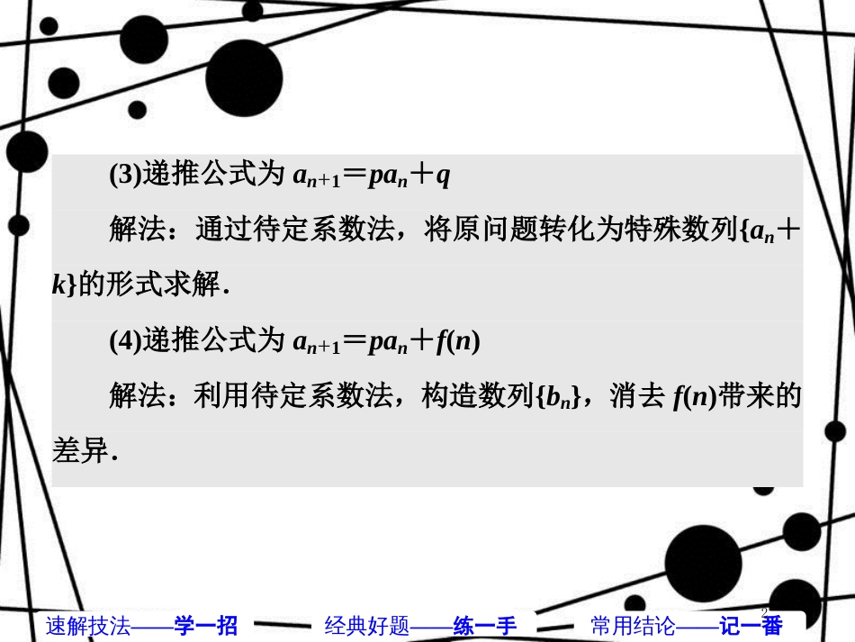 高考数学二轮复习 第一部分 板块（二）系统热门考点——以点带面（七）玩转通项 搞定数列课件 文_第2页