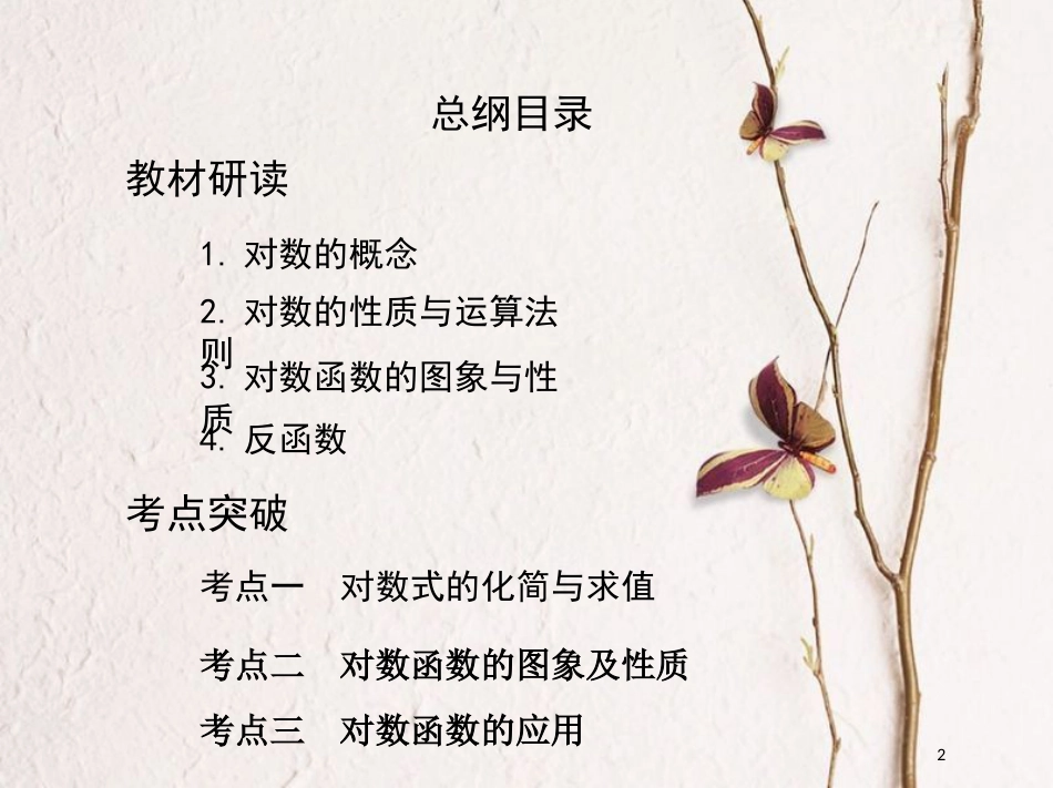 （北京专用）2019版高考数学一轮复习第二章函数第六节对数与对数函数课件文_第2页