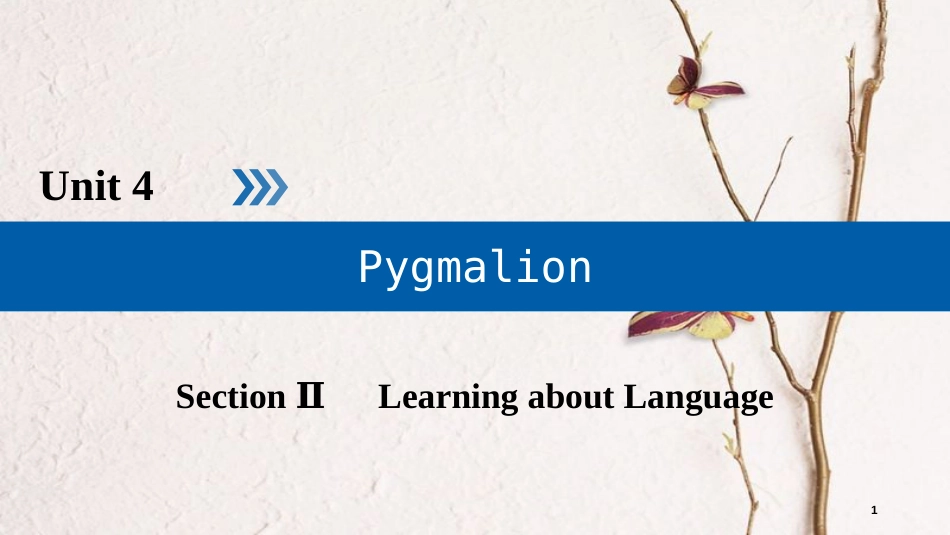 高中英语 Unit 4 Pygmalion Section 2 Learning about Language课件 新人教版选修8_第1页