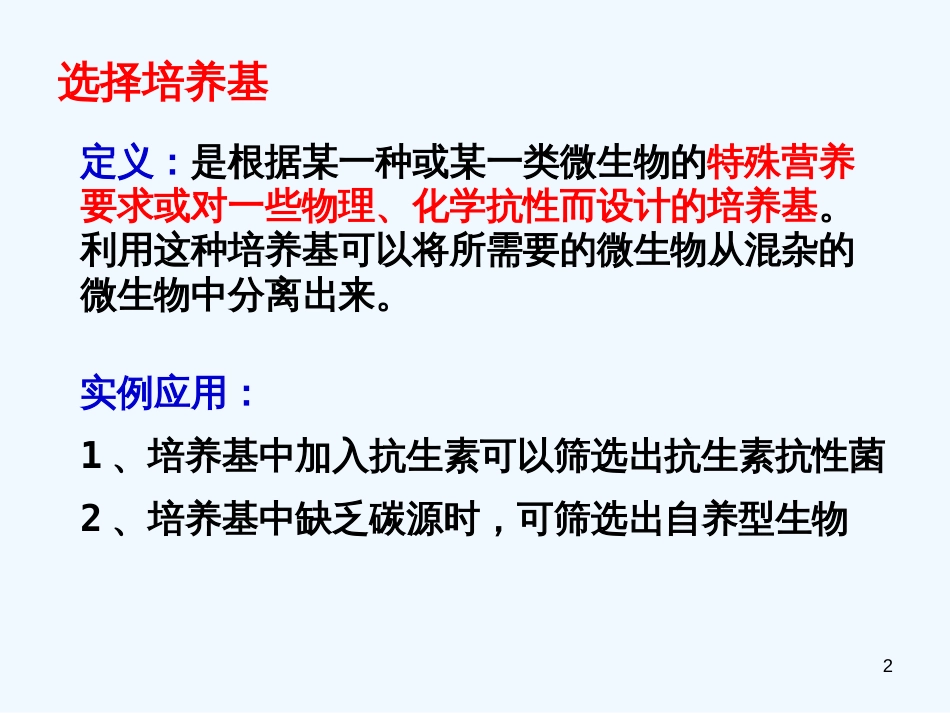 高中生物 第一部分《实验二 微生物的培养和利用》课件2 浙科版选修1_第2页