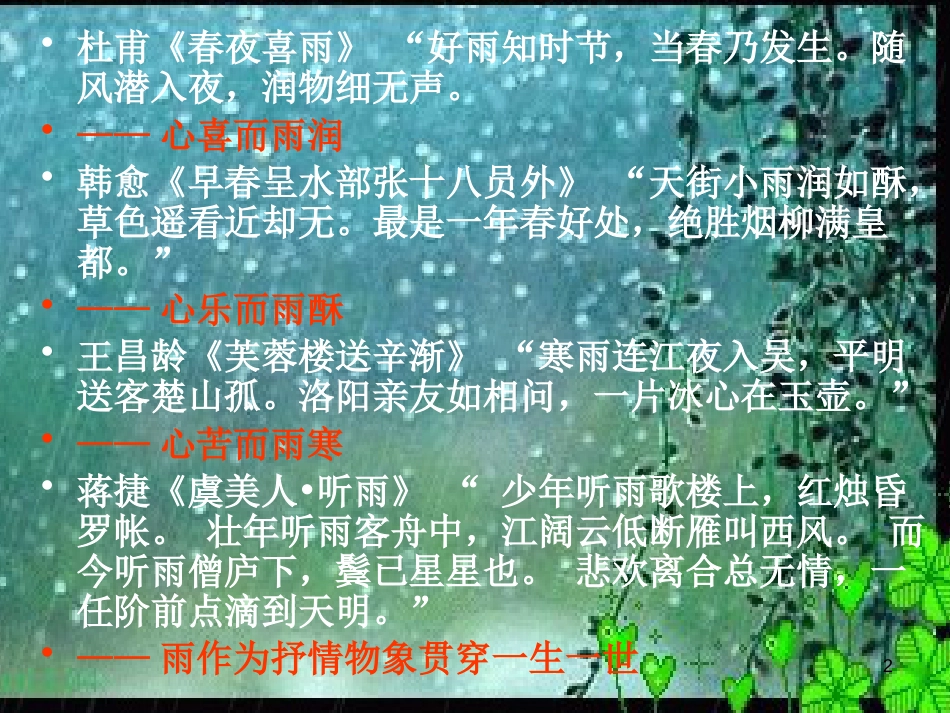高中语文 第四专题《听听那冷雨》课件 苏教版必修2_第2页