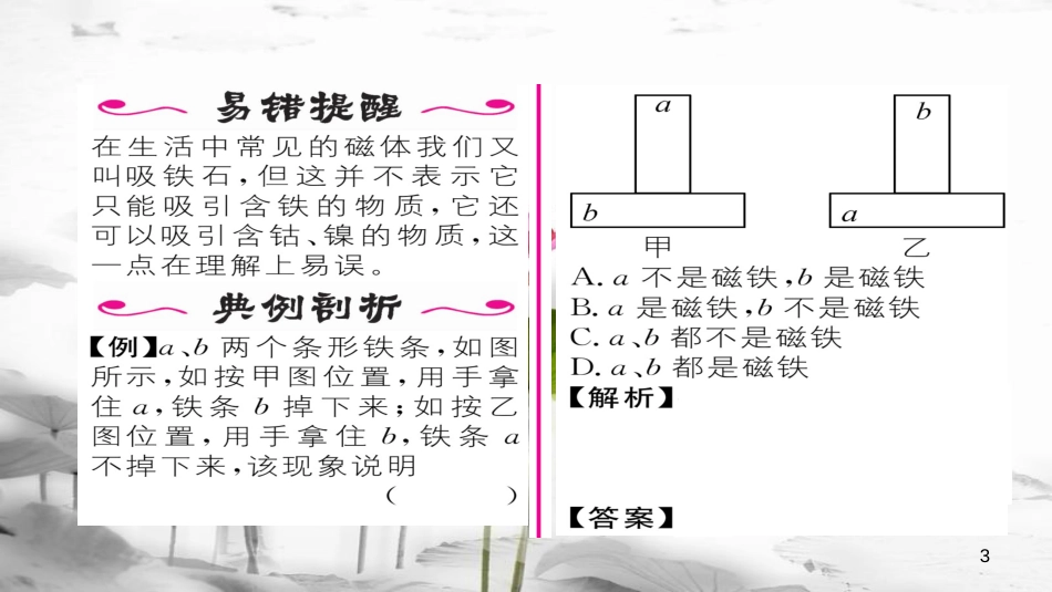 （毕节专版）九年级物理全册第20章第1节磁现象磁场（第1课时磁现象）作业课件（新版）新人教版_第3页