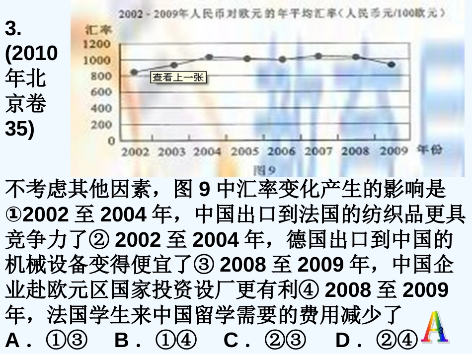 高中政治 经济生活 第一课神奇的货币三年高考试题课件 新人教版必修1_第3页