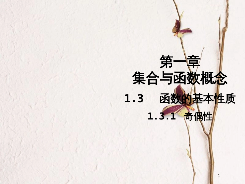 高中数学 第一章 集合与函数概念 1.3 函数的基本性质 1.3.2 奇偶性课件5 新人教A版必修1_第1页