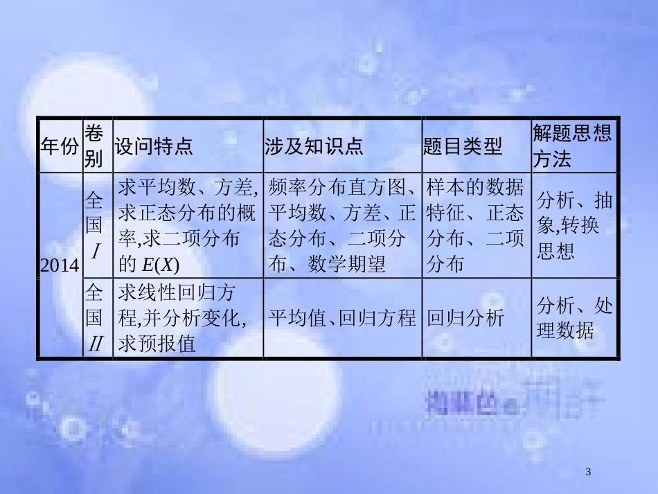 高考数学二轮复习 第二部分 专题六 统计与概率 6.3.1 统计与概率大题课件 理_第3页