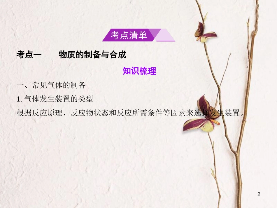 （B版，浙江选考专用）2019版高考化学总复习第五部分专题二十物质的制备与定量分析课件_第2页