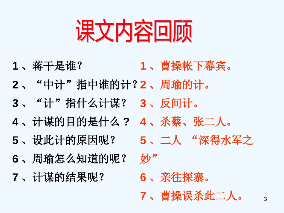 高中语文 群英会蒋干中计公开课课件 沪教版第一册_第3页