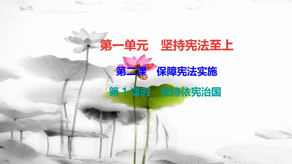 （）八年级道德与法治下册第一单元坚持宪法至上第二课保障宪法实施第1框坚持依宪治国课件新人教版_第1页