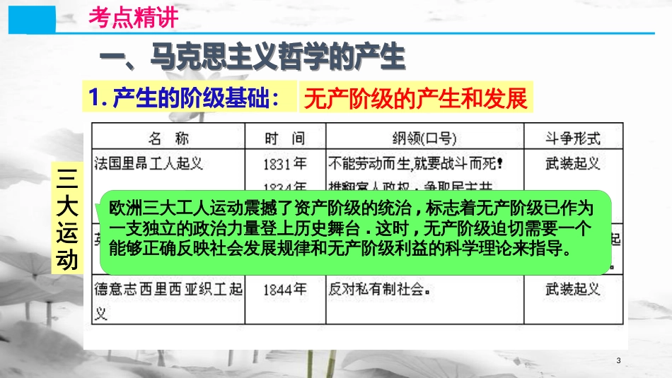 高考政治第十三单元生活智慧与时代精神课时2百舸争流的思想核心考点三马克思主义哲学课件新人教版必修4_第3页