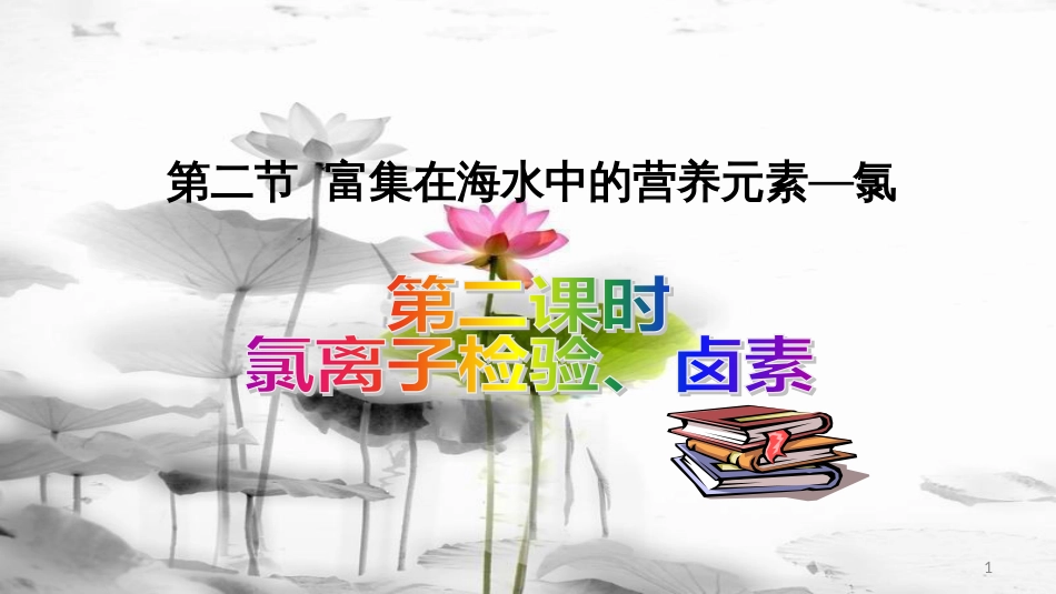 高中化学 第四章 非金属及其化合物 4.2 富集在海水中的元素 氯（第2课时）课件 新人教版必修1_第1页
