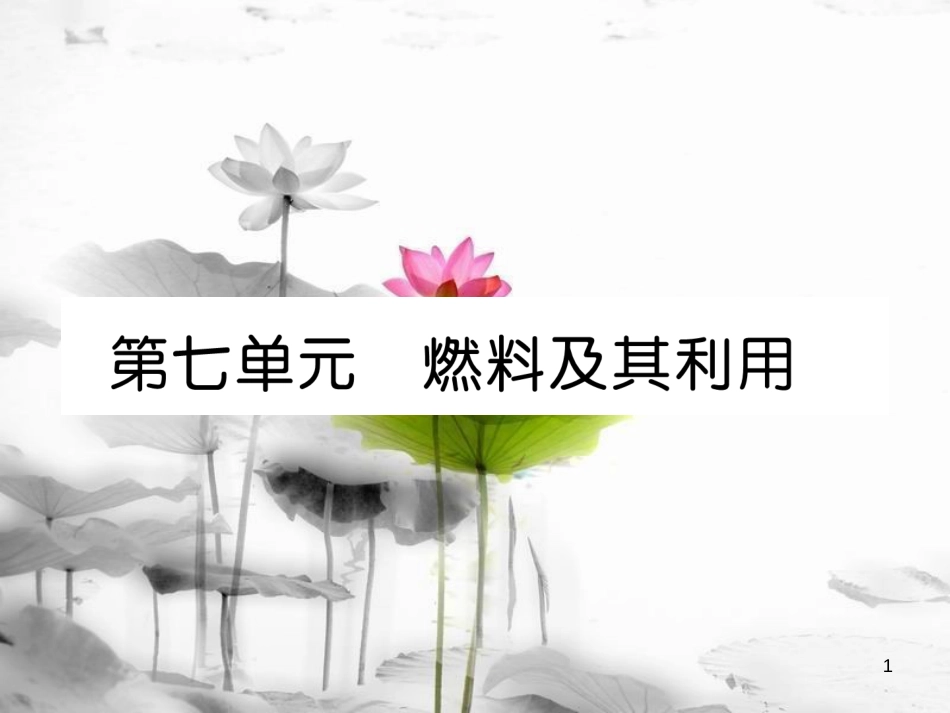 （云南专版）中考化学总复习 第一编 第7单元 燃料及其利用（精讲）课件_第1页