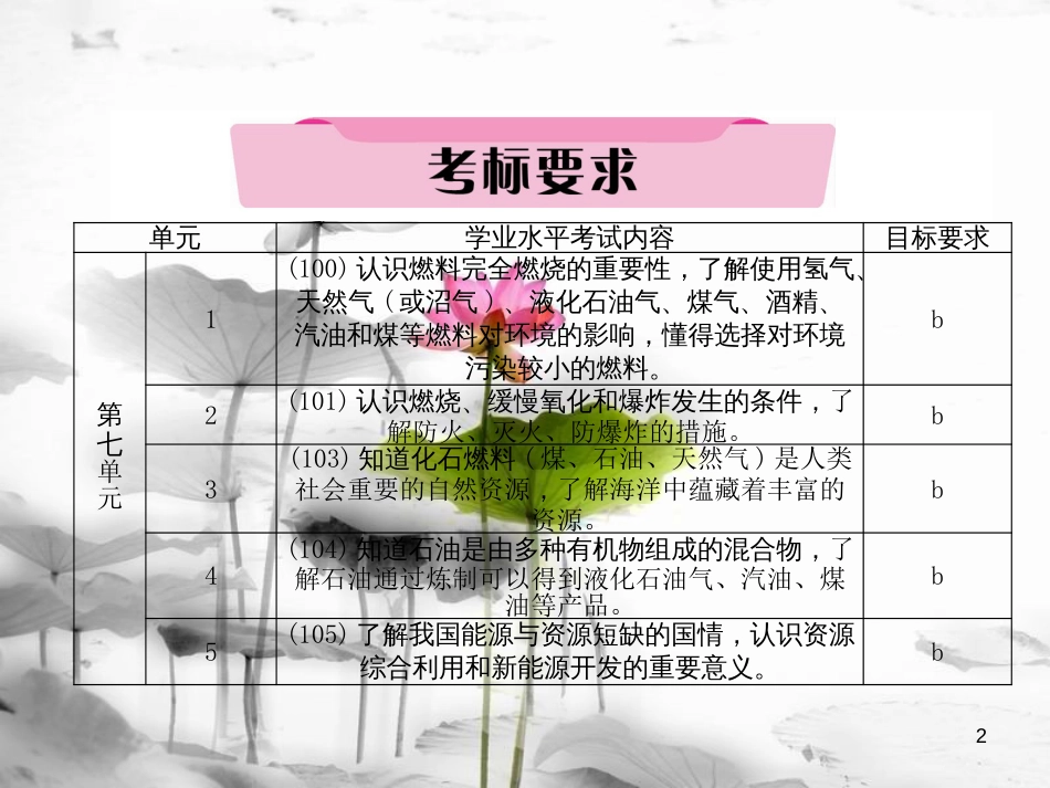 （云南专版）中考化学总复习 第一编 第7单元 燃料及其利用（精讲）课件_第2页