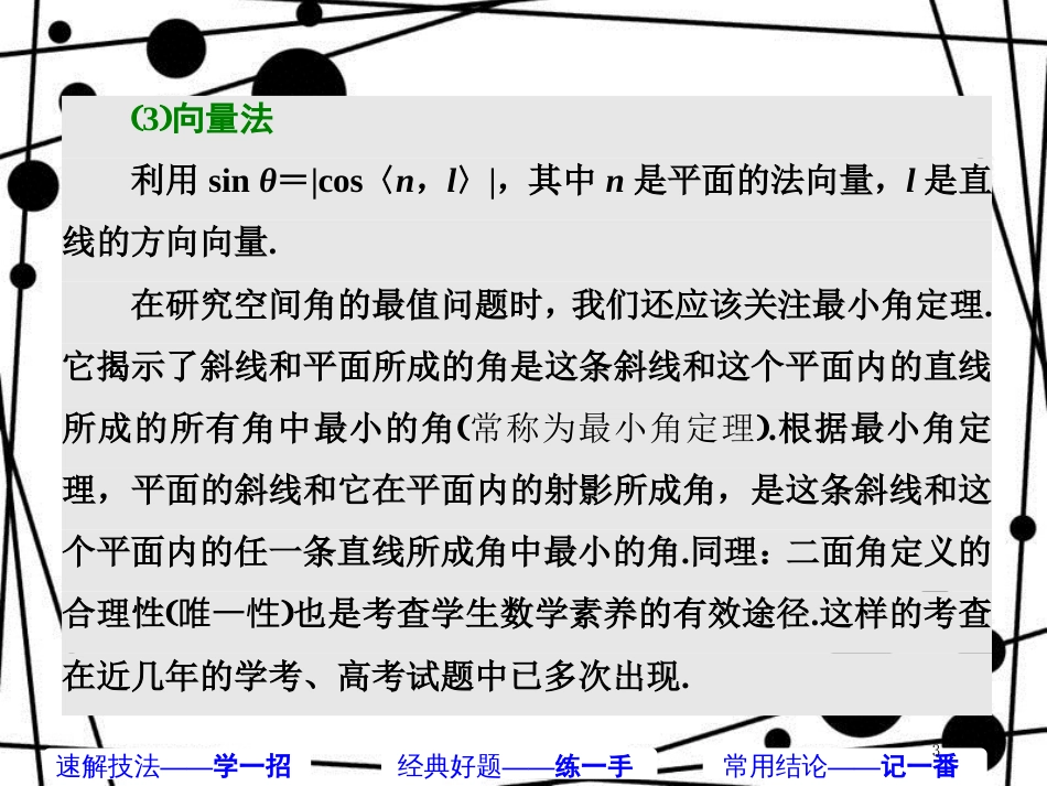 高考数学二轮复习 第二部分 板块（二）（十七）紧扣最小 秒杀线面课件 理_第3页