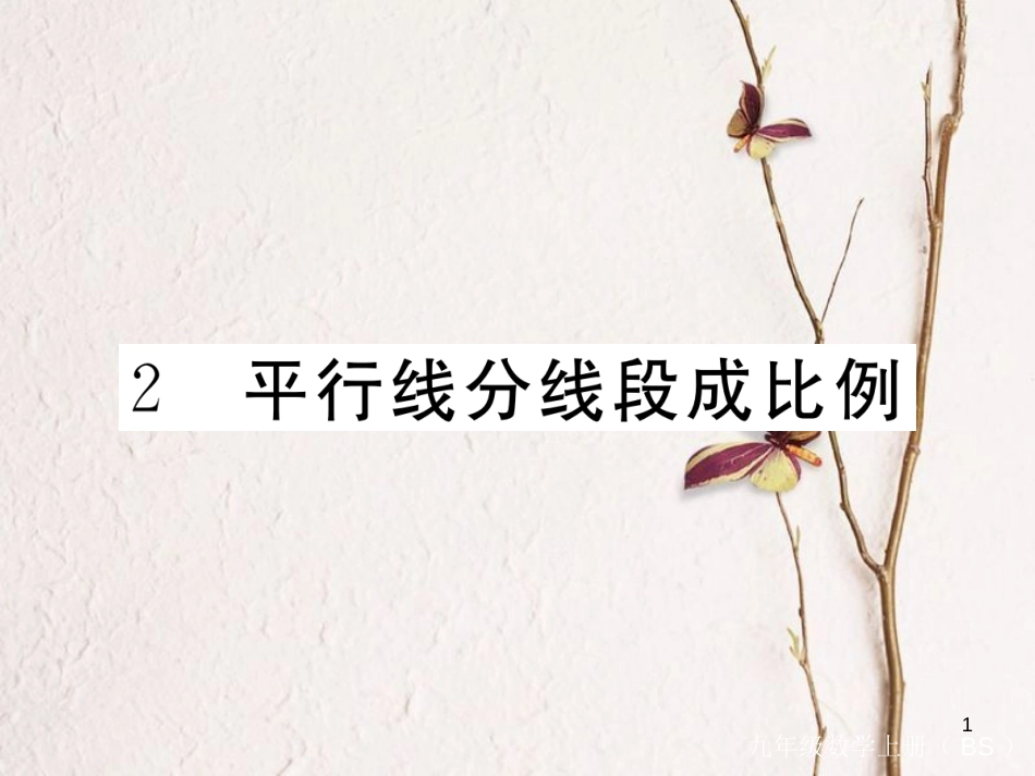 （河南专版）九年级数学上册第四章图形的相似4.2平行线分线段成比例习题讲评课件（新版）北师大版_第1页