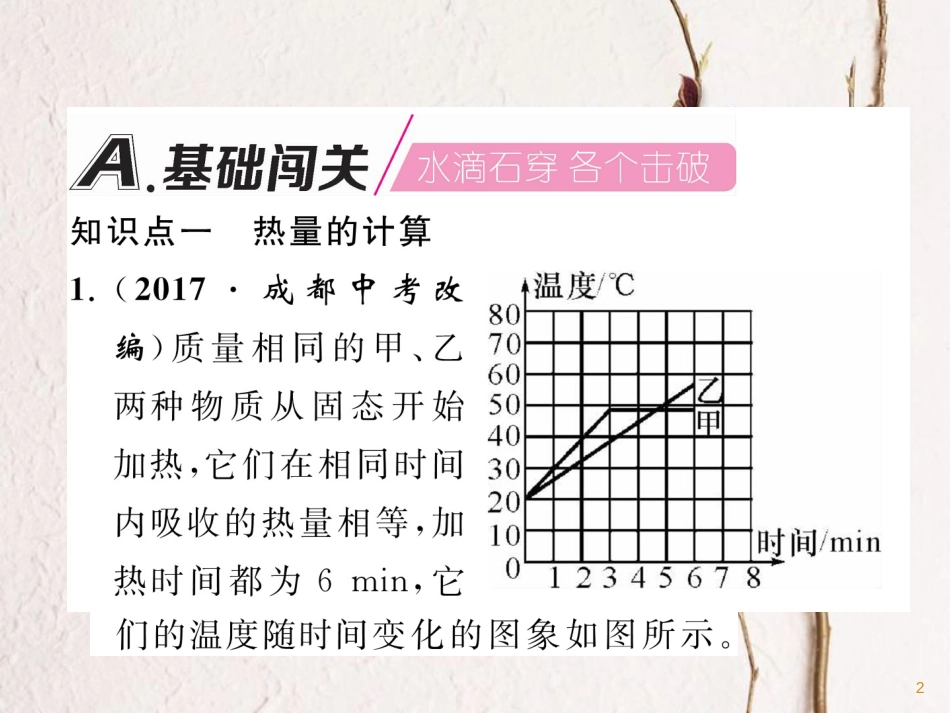 （安徽专版）九年级物理全册第13章内能第3节比热容第2课时热量的计算课件（新版）新人教版_第2页