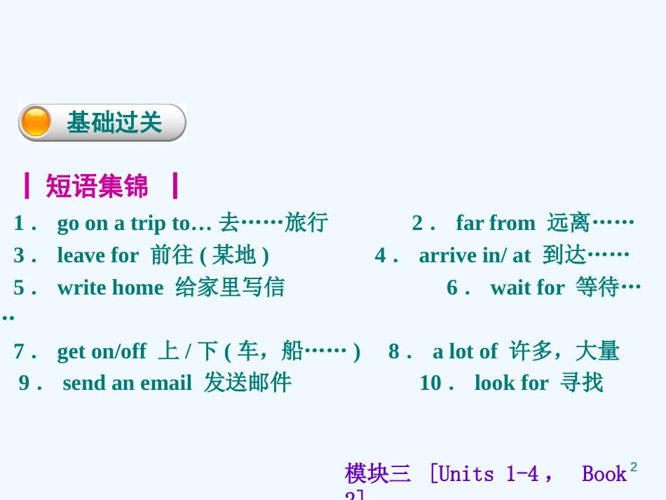 中考英语知识点冲刺第二册Units1-8（基础过关+中考透视+典例解析）课件冀教版_第2页