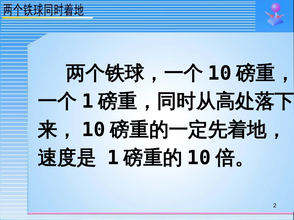 四年级语文下册 第7单元 25.两个铁球同时着地课件3 新人教版_第2页