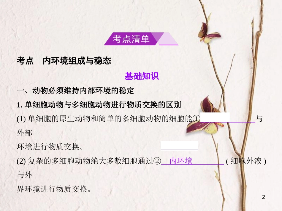 （B版，浙江选考专用）2019版高考生物总复习专题18内环境与稳态课件_第2页