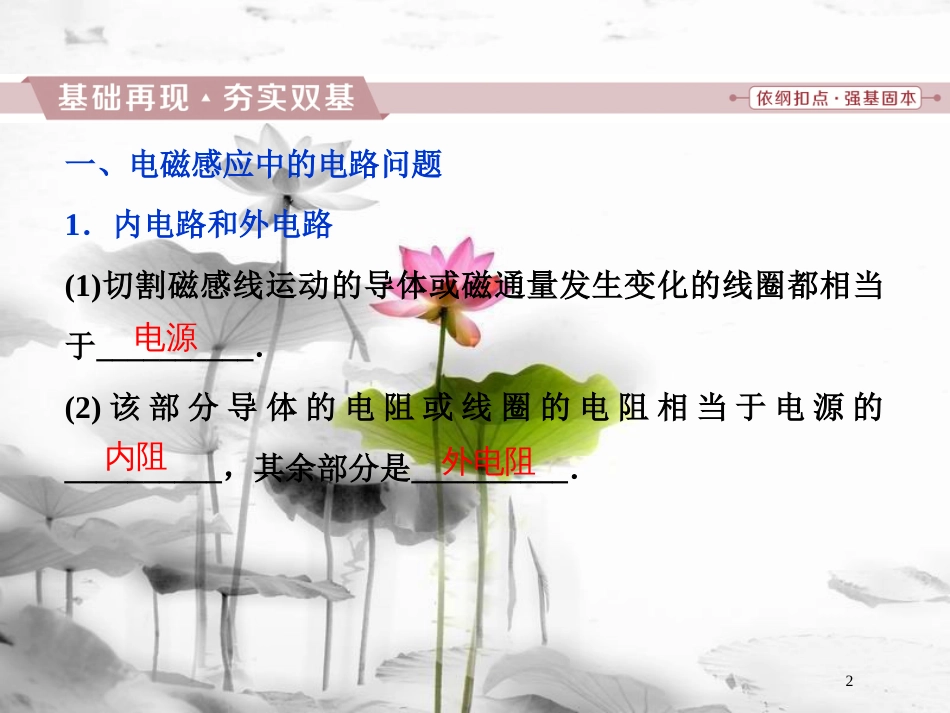 （新课标）高考物理一轮复习 第十章 电磁感应 第三节 电磁感应中的电路和图象问题课件_第2页