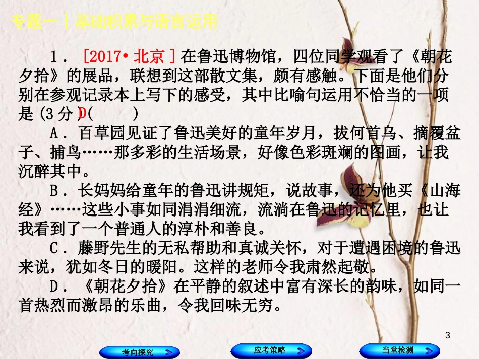 （北京专版）中考语文第1篇基础运用专题一基础积累与语言运用复习课件5_第3页