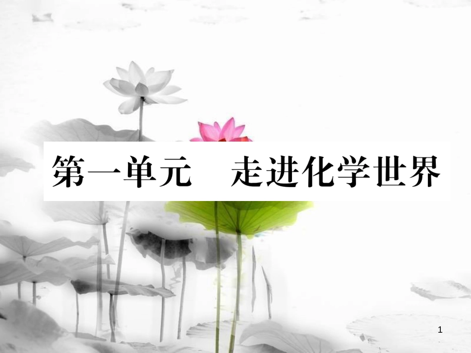 （云南专版）中考化学总复习 第一编 第1单元 走进化学世界（精练）课件_第1页