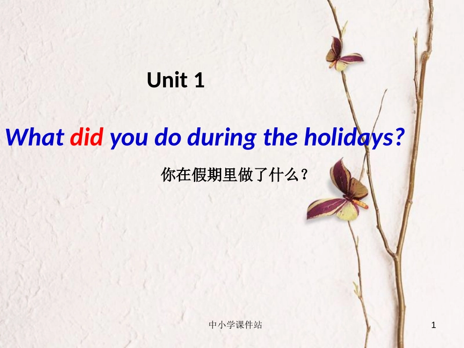 六年级英语上册 Unit 1 What did you do during the holidays课件 湘少版_第1页