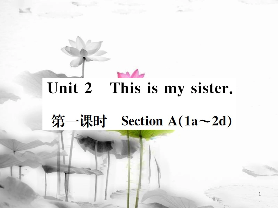 （浙江专版）七年级英语上册 Unit 2 This is my sister（第1课时）课件 （新版）人教新目标版_第1页