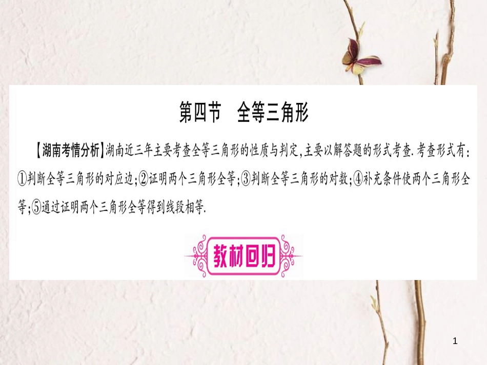 （湖南专版）中考数学总复习第一轮考点系统复习第4章三角形第4节全等三角形课件_第1页