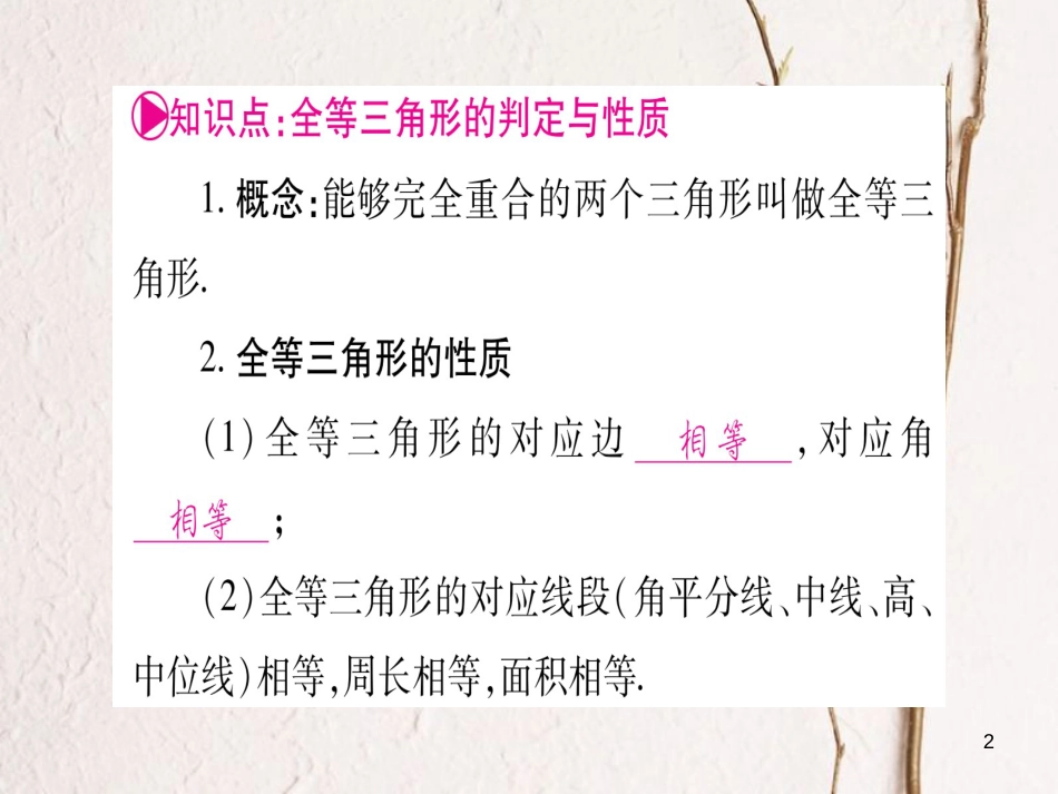（湖南专版）中考数学总复习第一轮考点系统复习第4章三角形第4节全等三角形课件_第2页