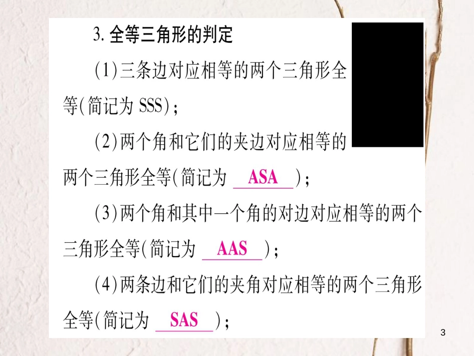 （湖南专版）中考数学总复习第一轮考点系统复习第4章三角形第4节全等三角形课件_第3页