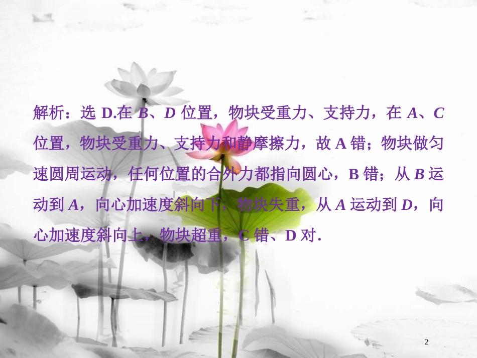 （新课标）高考物理一轮复习 第四章 曲线运动万有引力与航天 第三节 圆周运动课后检测能力提升课件_第2页