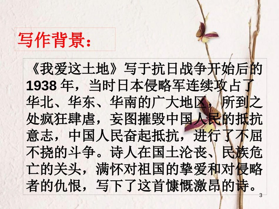九年级语文下册 第一单元 1 诗两首《我爱这土地-乡愁》课件 新人教版_第3页
