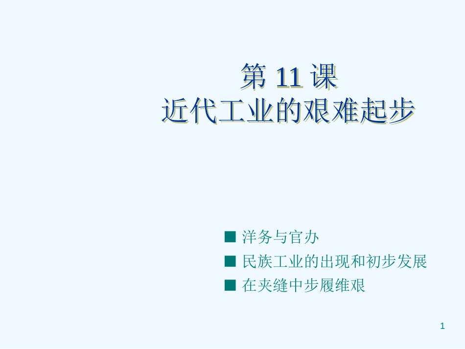 高中历史 第11课《近代工业的艰难起步》课件 岳麓版必修2_第1页