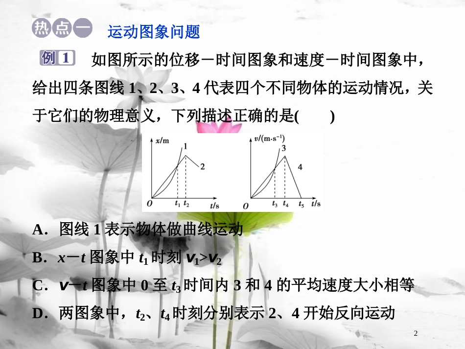 （新课标）高考物理一轮复习 第一章 运动的描述匀变速直线运动的研究章末热点集训课件_第2页
