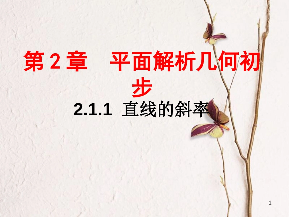 江苏省宿迁市高中数学 第2章 平面解析几何初步 2.1.1 直线的斜率3课件 苏教版必修2_第1页