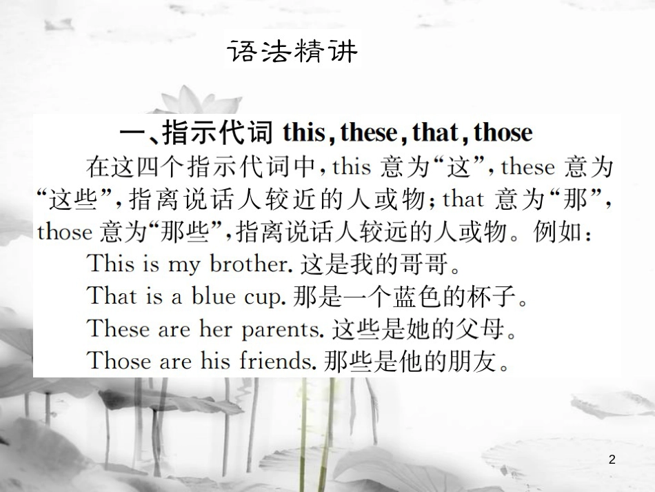 （浙江专版）七年级英语上册 Unit 2 This is my sister语法小专题课件 （新版）人教新目标版_第2页