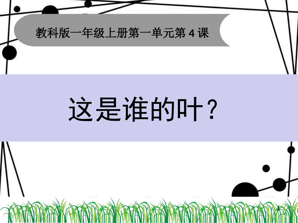 一年级科学上册 1.4 这是谁的叶课件1 教科版_第1页