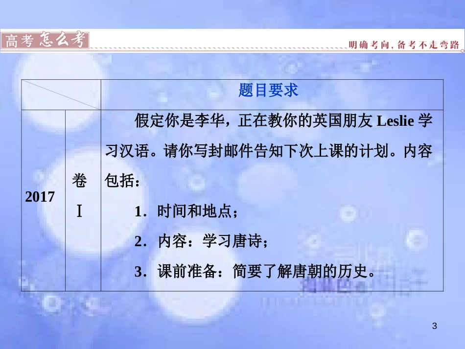 高三英语二轮复习 专题六 书面表达 第一讲 高考作文怎样判分-给分有“理”，减分有“据”课件_第3页