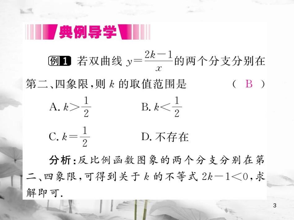 （江西专用）九年级数学上册6.2反比例函数的图象与性质第1课时反比例函数的图象讲练课件（新版）北师大版_第3页