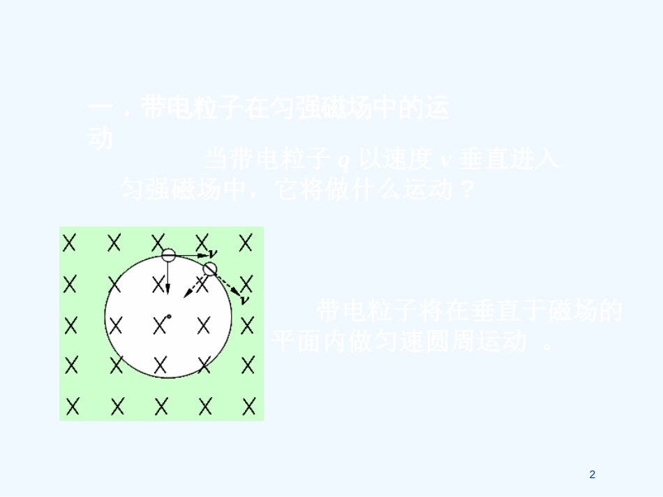 高中物理3.6 带电粒子在匀强磁场中的运动课件新人教版选修3_第2页