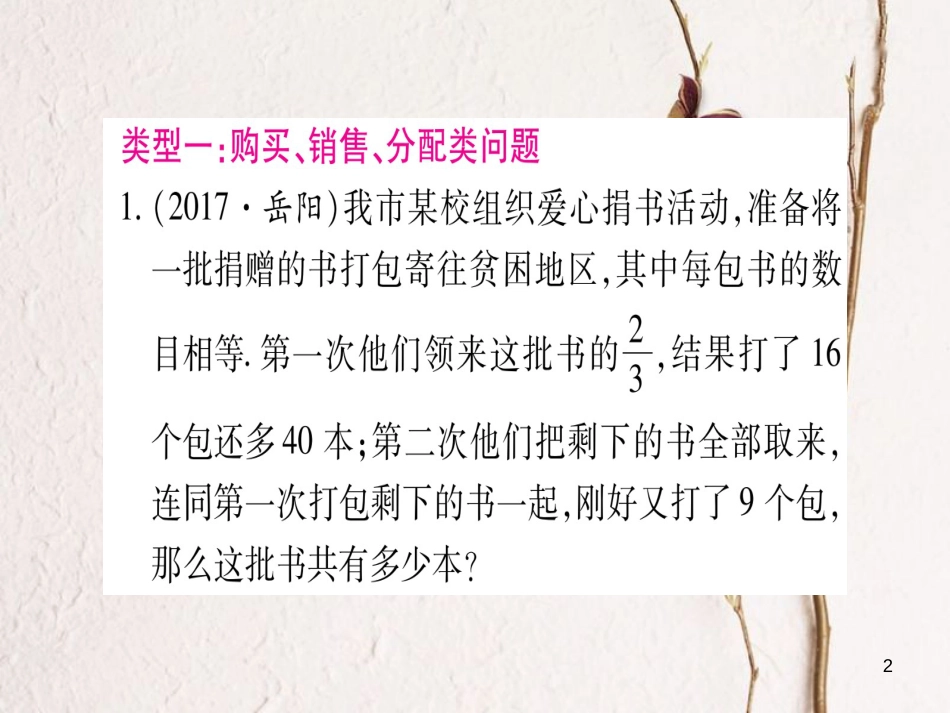 （安徽专版）中考数学总复习第二轮中档题突破专项突破3实际应用与方案设计课件_第2页