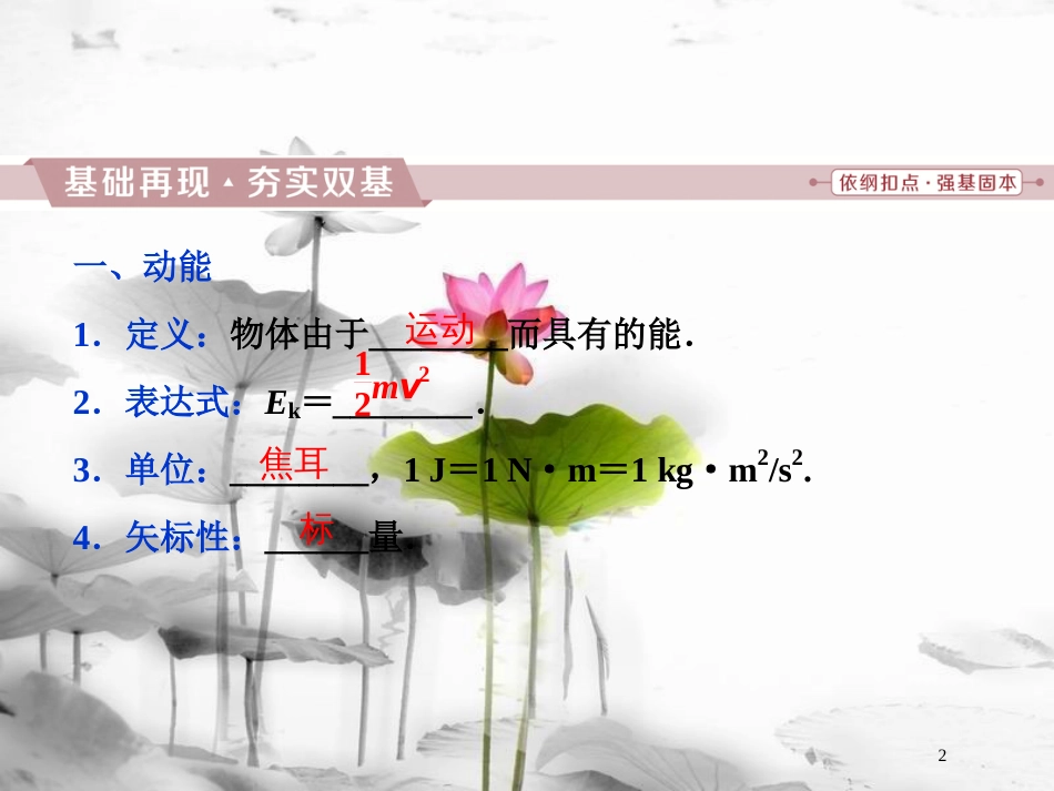 （新课标）高考物理一轮复习 第五章 机械能及其守恒定律 第二节 动能动能定理课件_第2页