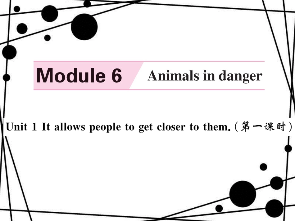 八年级英语上册 Moudle 6 Animals in danger习题课件 （新版）外研版_第1页