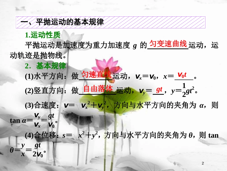 （新课标）高考物理总复习 第四章 曲线运动 第21课时 抛体运动（双基落实课）课件_第2页