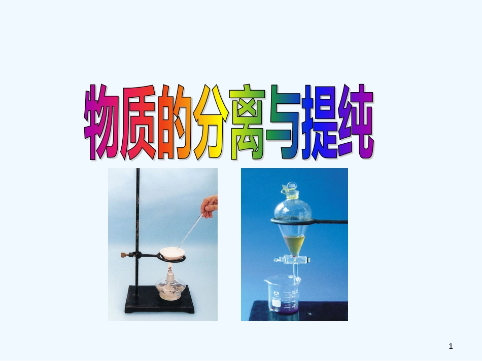 高中化学 专题一 物质的分离与提纯 课件 苏教版选修6_第1页