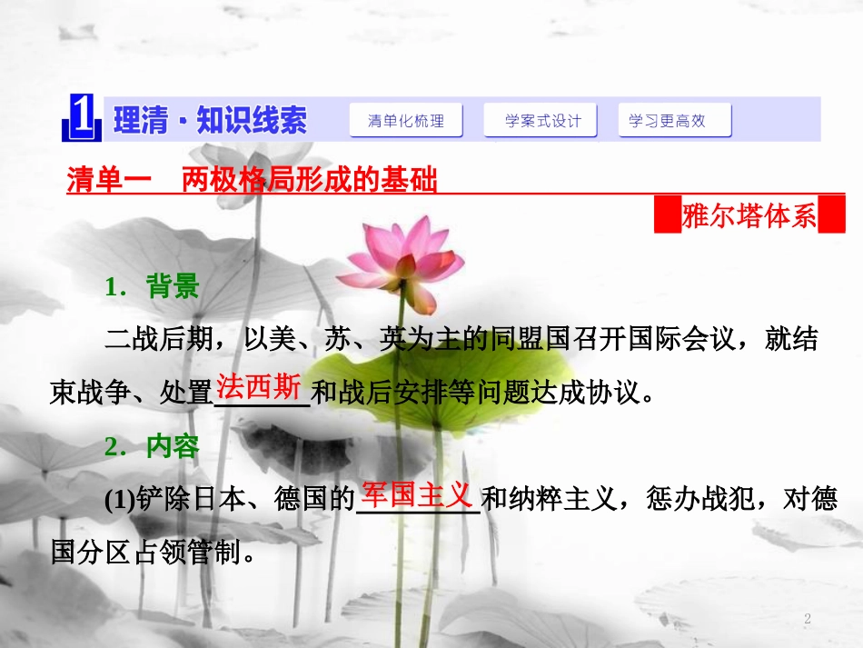 高中历史 第4单元 雅尔塔体系下的冷战与和平 第1课 两极格局的形成课件 新人教版选修3_第2页
